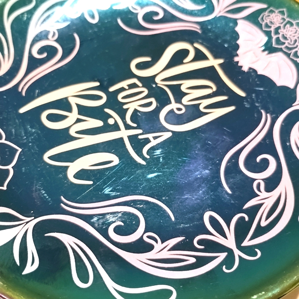 Stay For A Bite Iridescent Tidbit Plate Bat Set Of 4 Bewitched - Picture 15 of 15